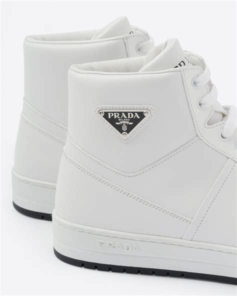 white prada tennis shoes|high top Prada sneakers.